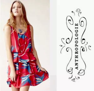Vestido Anthropology Sariah Cinta Hierba Seda Sin Mangas Talla-4~ÚNICO EN SU CLASE~NUEVO CON ETIQUETAS~ - Imagen 1 de 10