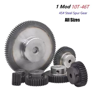 1 Mod 10T-46T Precision Spur Pinion Gear With Step 45# Steel Motor Gear All size - Picture 1 of 9