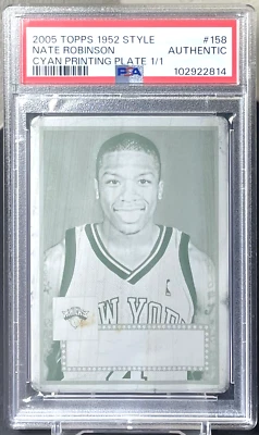 ( 1/1 ) Nate Robinson 2005-06 Topps 1952 Style 158 Printing Plate Cyan Knicks - Image 1 of 2