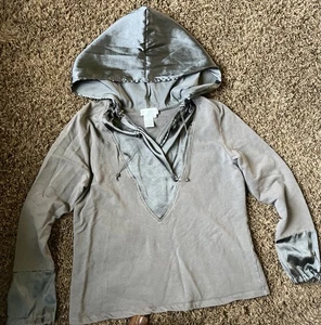 Women’s Spiegel Sweatshirt Top, XL, Gray Hooded - Picture 1 of 5