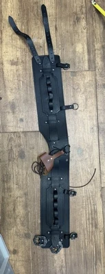 Viking Renaissance Wide Black Leather Belt Pouch Medieval Cosplay Warrior 34-42 - Image 1 of 4