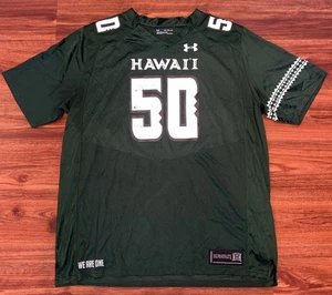 Hawaii Rainbow Warriors Under Armour Mens 50th State Green Football Jersey 4XL - Picture 1 of 6