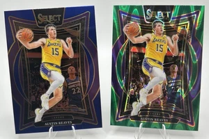Austin Reaves - LA Lakers - 2025 Select - LOTE de (2) Conjunto Base Verde Tectónico Casi Nuevo - Imagen 1 de 2