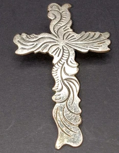 Vintage Nachlass großer signierter SC Sterling Silber 925 Kreuz Anhänger - Bild 1 von 3