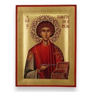 Icona di San Panteleimon - icona bizantina greco-ortodossa fatta a mano premium - Foto 1 di 8
