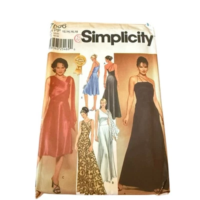 Simplicity 7006 Evening Special Occasion Dress 2 Lengths NEW FF Uncut 2001 Vtg - Image 1 of 2