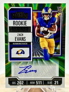 2023 Panini Contenders Zach Evans RC AUTO GREEN LASER ROOKIE TICKET SP #270 - Picture 1 of 4