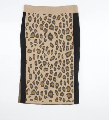 Marks and Spencer Women's Beige Animal Print Pencil Skirt, M - Image 1 of 4