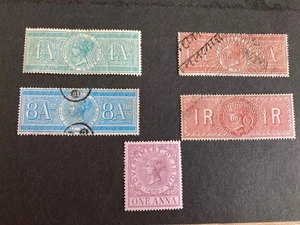 Stamps India QV Fiscals Value to 1 Rupee - Picture 1 of 1