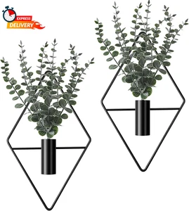 Jexine Fioriera da Appendere con Vaso da Appendere in Metallo Eucalipto Artificiale da Interno - Foto 1 di 6