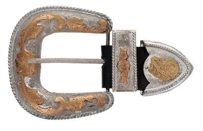 Western N Silver Gold Pl Ranger Set Vintage Belt Buckle Cowboy Cowgirl Handmade - Image 1 of 4