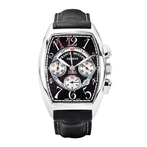 Franck Muller Cintrée Curvex Watch 55mm Black Arabic Numerals Dial Platinum - Picture 1 of 10