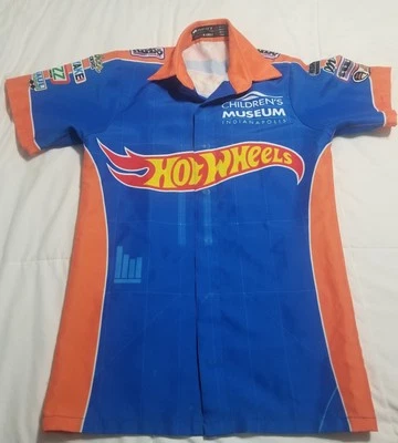 Mattel Hot Wheels Childrens Museum Indy Button/Snap Up Shirt Size Junior XL. - Image 1 of 4