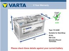 AGM Car Battery fits RANGE ROVER SPORT VELAR Mk3 EVOQUE 2005 on Stop Start Varta