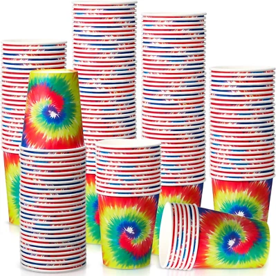 Упаковка 100 шт. 9 унций чашки для галстука краситель украшение для дня рождения вечеринки горячий холодный напиток P - Изображение 1 из 4