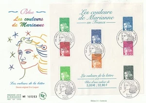 Enveloppe grand format 1er jour 2001 Les couleurs de Marianne en Francs 32,80 F - Bild 1 von 2