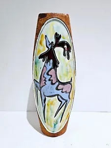 Vintage italienische handgefertigte leder plattierte Alla Moda dekorative Keramik Vase um 1960 - Bild 1 von 15