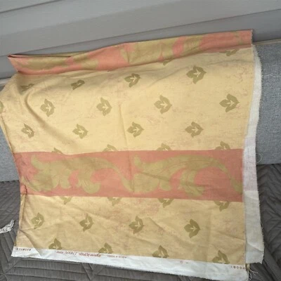 Fabric Remnant Belgium Dessin Marly by Arte Gold Orange Green 1 1/3 yards - Image 1 of 4