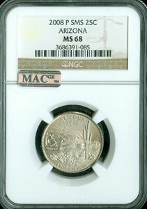 2008 P ARIZONA QUARTER NGC MS68 PQ 2ND FINEST REGISTRY MAC SPOTLESS * - Picture 1 of 4