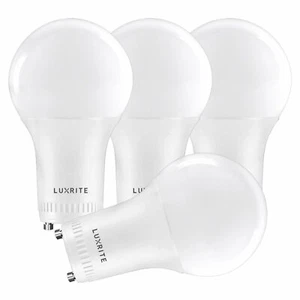 Luxrite GU24 LED A19 Light Bulb 60W Replacement Dimmable 2700K UL Listed 4-Pack - Picture 1 of 8