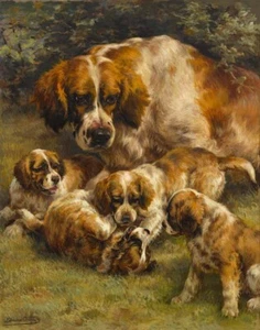 Edmund Henry Osthaus Setter Litter Canvas Print 16 x 20 - Picture 1 of 5
