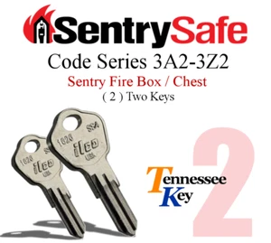 Sentry Safe & Fire Box key / ( 2 ) Two Keys / Code Series 3A2 - 3Z2 - Picture 1 of 17
