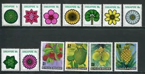 Singapore Scott 189-201 MNH CV $34 1973, Flowers and Fruit - Picture 1 of 1