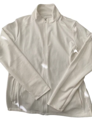 Chaqueta de Yoga Nike Cremallera Completa Blanca Cuello Simulado Dri Fit Texturizada Mujeres Mediana Foto 1 de 4