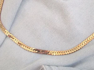6 ft - 5mm VINTAGE HERRINGBONE SHINY GOLD Tone CHAIN - Picture 1 of 3