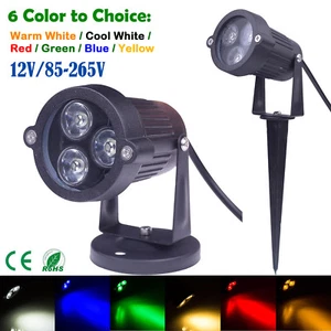 9W LED Flood Lights Landscape Garden Lamp Path Flood Spot Light Rod Base 6 Color - Picture 1 of 5