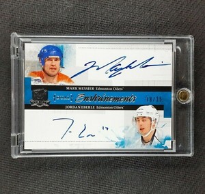 2010-11 UD The Cup Mark Messier Jordan Eberle Dual Enshrinements Auto /35