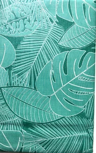 Mantel con respaldo de franela de vinilo Tropical Leaves 52x70 verde oblongo de Elrene - Imagen 1 de 4