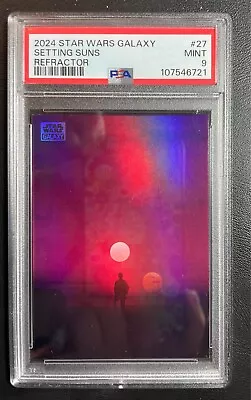 2024 Topps Chrome Star Wars Galaxy Refractor 27 Setting Suns Luke PSA 9 - Image 1 of 2