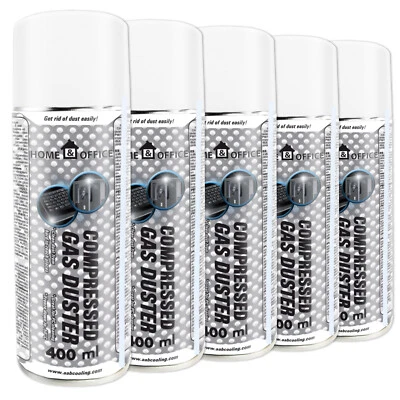5x AABCOOLING H&O DRUCKLUFTSPRAY Gas PC Duster 400ml REINIGUNGSPRAY LUFTDRUCK