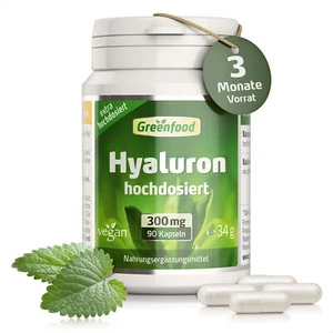 Hyaluron, 300 mg reines, extra hochdosiert, 90 Kapseln - vegan - Bild 1 von 7