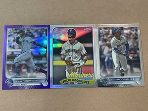 2022 Topps Chrome Update JULIO RODRIGUEZ Purple RC #165, Base RC #150 + BONUS - Picture 1 of 2