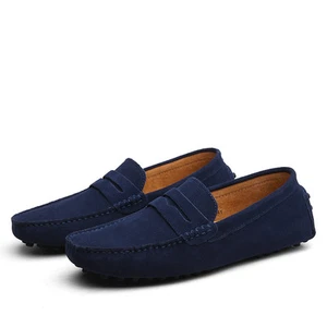 Men's Loafers Suede Leather Slip on Driving Moccasin Slippers Penny Boat Shoes - Picture 1 of 29