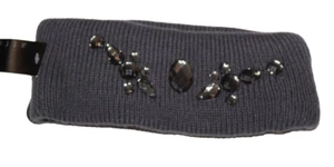 Diadema calentador de orejas Attention gris vacaciones invierno clima frío para mujer con joyas - Imagen 1 de 3