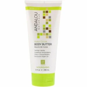 Andalou Naturals Kukui Cocoa Body Butter with Tahitan Vanilla 8 fl oz Pack of 6 - Picture 1 of 3