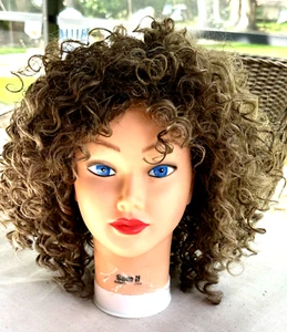 Bobbi Boss Human Hair Blend Wig Halle Curly Light Brown - Picture 1 of 10