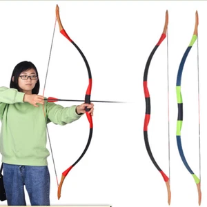 52" Traditional Recurve Bow Hunting Longbow Mongolian Bow Archery Shooting 30lbs - Picture 1 of 8