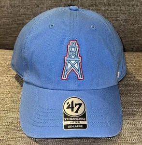 Houston Oilers ‘47 Franchise Blue Fitted Retro Throwback Dad Hat Cap Sz 2XL XXL - Picture 1 of 8