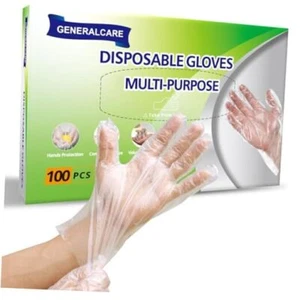 100 Pcs Disposable Plastic Gloves Food Handling Service Gloves 100pcs - Picture 1 of 7