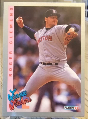 1993 Fleer League Leaders Roger Clemens #348 Boston Red Sox - Image 1 of 2