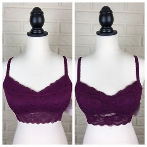 Sz M SO Authentic American Heritage Lot of 2 Plum Allure Lace Bralette NWT $48