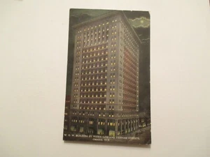 Omaha Nebraska Postkarte W O W Building Night 14th & Farnam Street NE - Bild 1 von 2