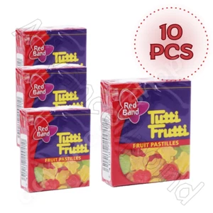 Red Band Tutti Frutti Lozenges Chewy Fruit Candies 15g (0.53 oz) 10PCS - Picture 1 of 3