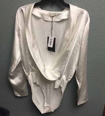 Новый с Ярлыками 4-й и безрассудный боди белый длинным рукавом атласный размер большой праздник наслоения - Изображение 1 из 4