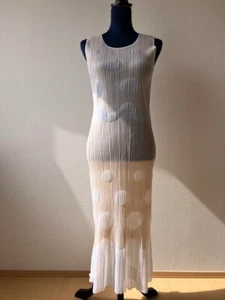 Abito smanicato donna Issey Miyake pieghe please dot buone condizioni taglia 3/L - Foto 1 di 10