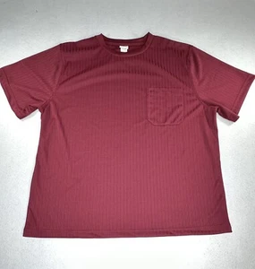 Haband Mens T-shirt Burgundy Striped Crew Neck Short Sleeve Size XL - Picture 1 of 7